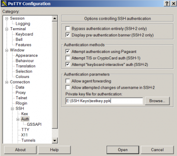 Session definition, location of private key