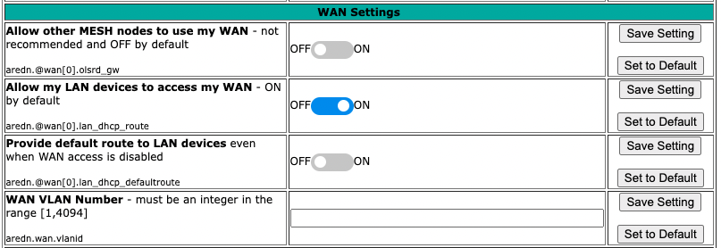 Advanced Configuration - WAN Settings