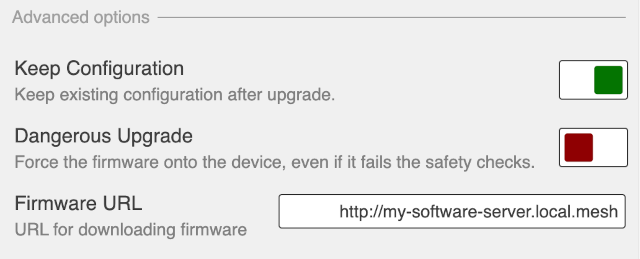 Admin set local firmware URL