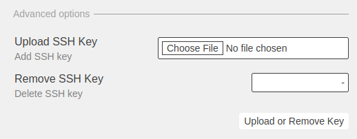 Admin Name and Security Advanced Options