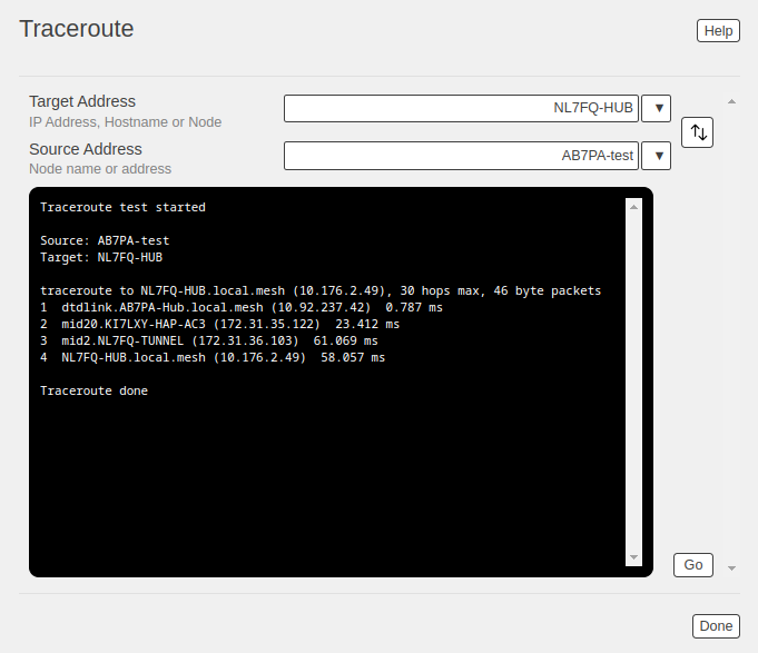 Traceroute Test