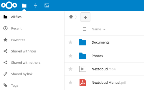 NextCloud Web Interface