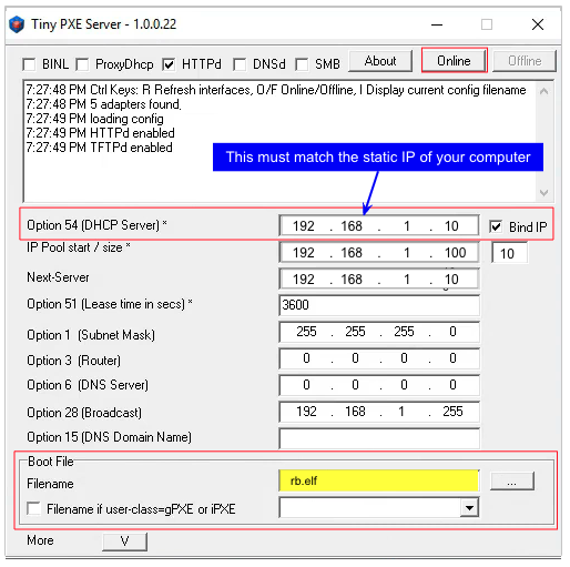 Tiny PXE Display for Mikrotik