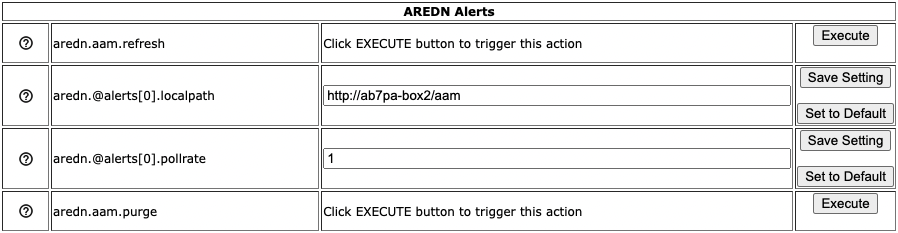 Advanced Configuration - Alerts