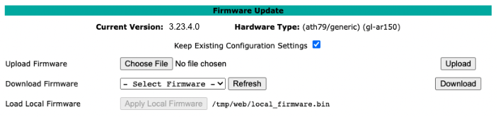 Upgrade firmware
