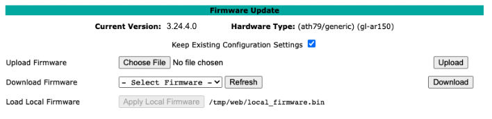 Upgrade firmware